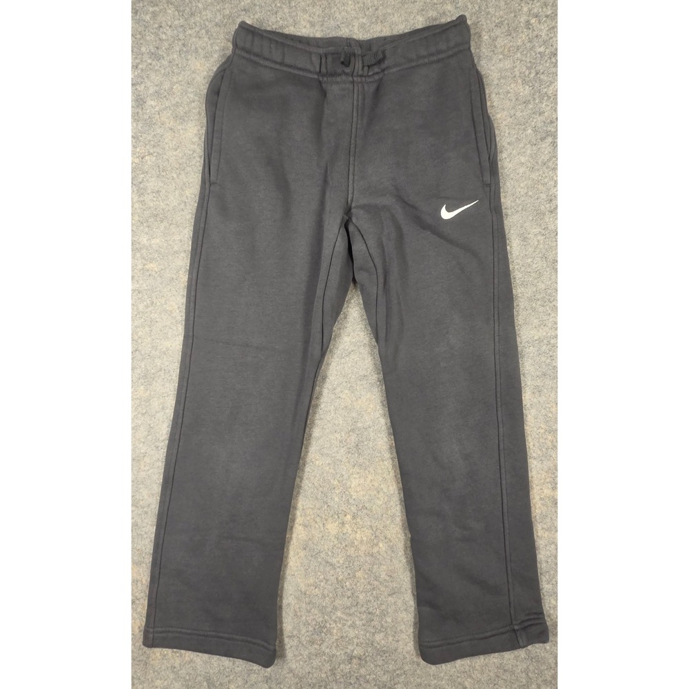 Nike Boys Small Gray Fleece Sweatpants Straight Leg Elastic Waist Pockets